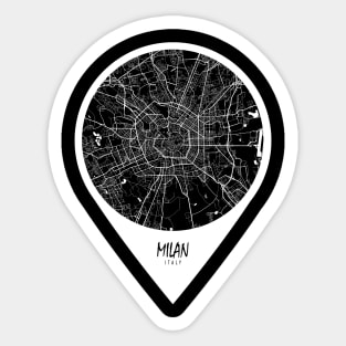 Milan, Italy City Map - Travel Pin Sticker